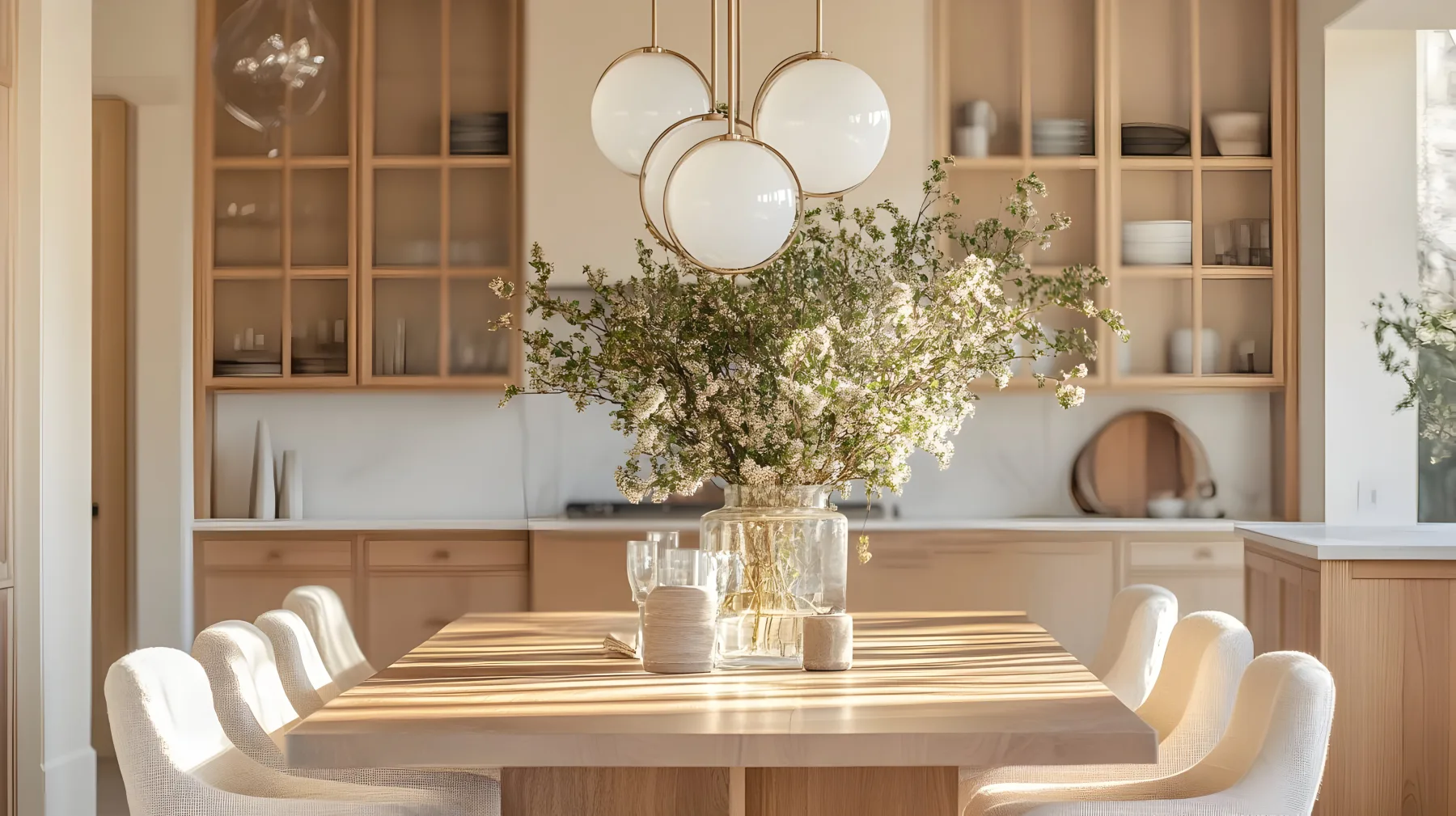 Séjour avec table en chêne